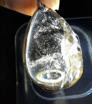 Colgante de Cuarzo Ahumado con Arcoiris