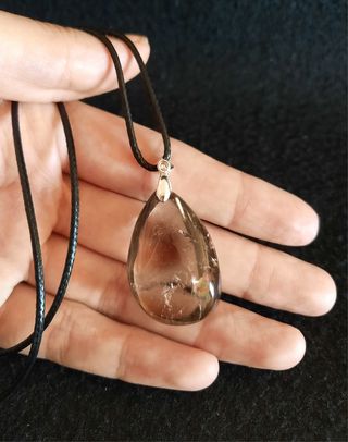 Colgante de Cuarzo Ahumado con Arcoiris