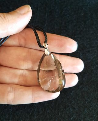 Colgante de Cuarzo Ahumado con Arcoiris