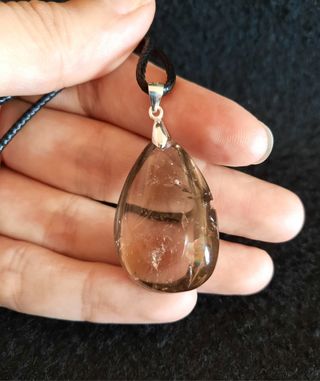 Colgante de Cuarzo Ahumado con Arcoiris