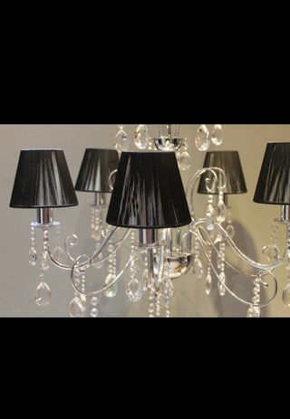 Lampara colgante de techo con lagrimas de cristal