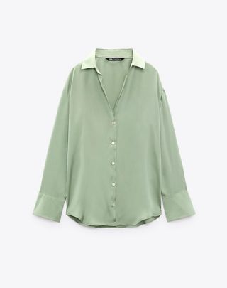 Camisa fluida satinada talla XS