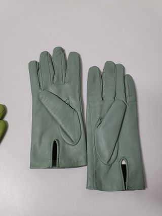 Guantes de mujer de cuero verdes
