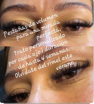 Pestañas de volumen y pelo a pelo na