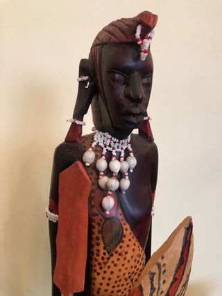 FIGURA PAREJA MASAI ARTE AFRICANO-C5