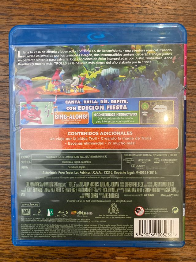 Trolls Bluray Edición Fiesta