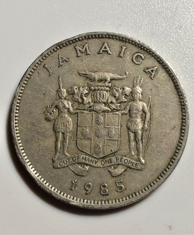 Moneta Jamaica 25 cents del 1985