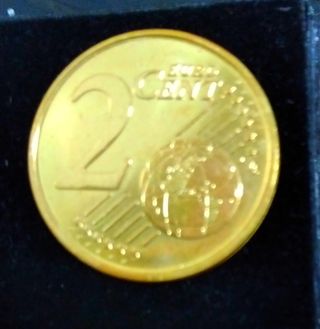 Lote 3monedas oro 1,2,5 céntimos 24kilates chapado