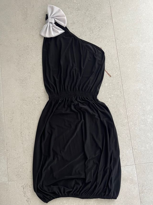 abito monospalla nero