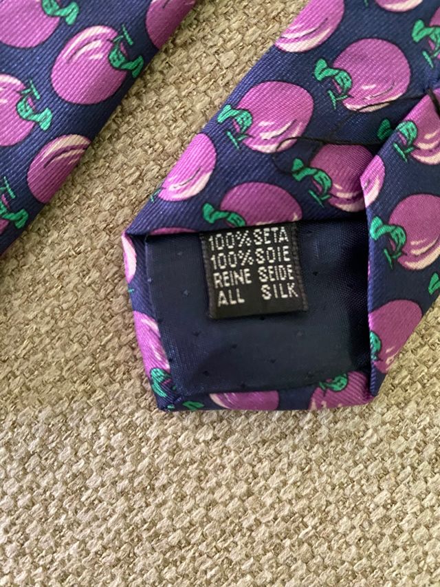 Cravatta Vintage 100% Seta Melanzane Soho Limited
