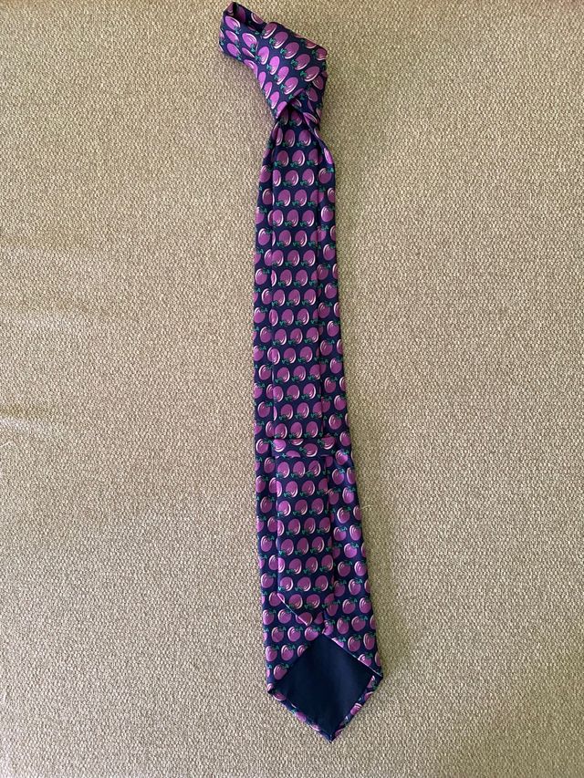 Cravatta Vintage 100% Seta Melanzane Soho Limited