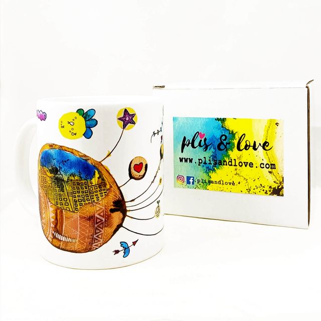 Taza cerámica plis & love