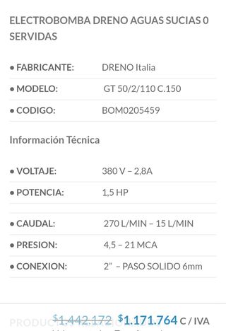 Bomba sumergible trituradora