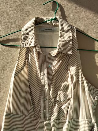 Vestido beig de rayas 