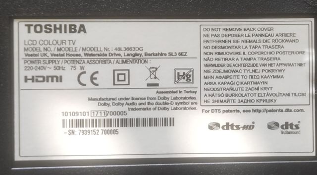 Sensor IR + módulo wifi Tv Toshiba 48L3663DG