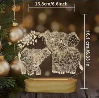 Lámpara nocturna 3D Elefante multicolor.