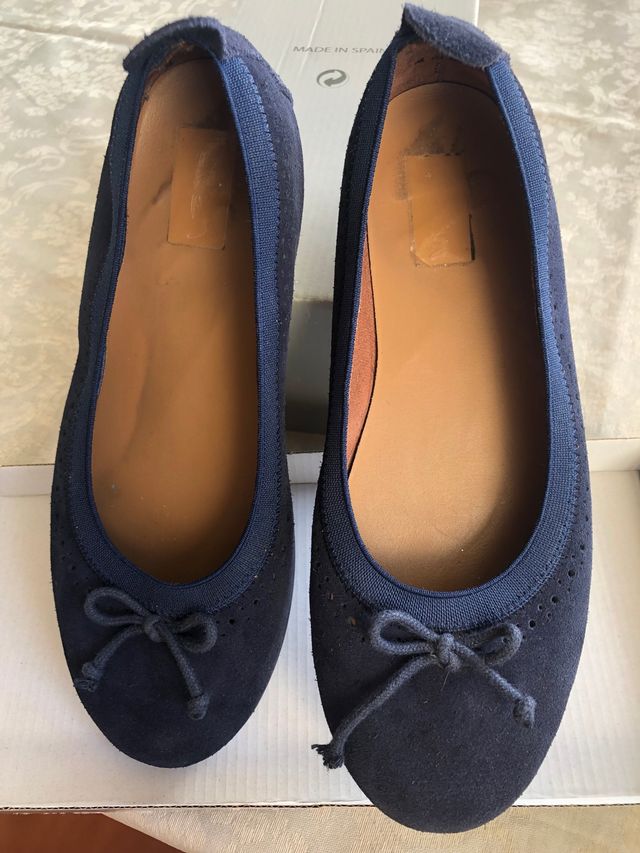 Bailarinas azules serraje 37