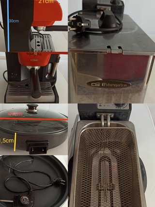 lote :cafetera+freidora+ plancha