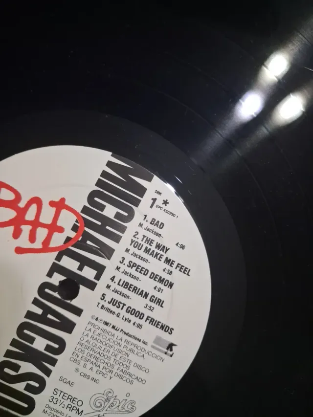 Disco Michael Jackson Bad Edición 1987