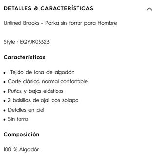 Chaqueta Parka Quiksilver Marrón