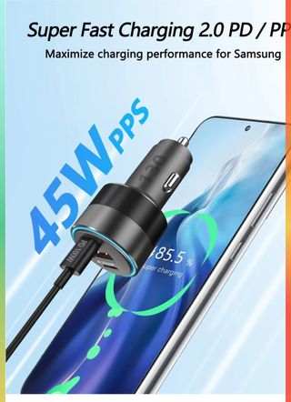 Cargador de coche USB C de 130 W con