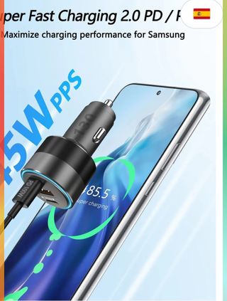 Cargador de coche USB C de 130 W con