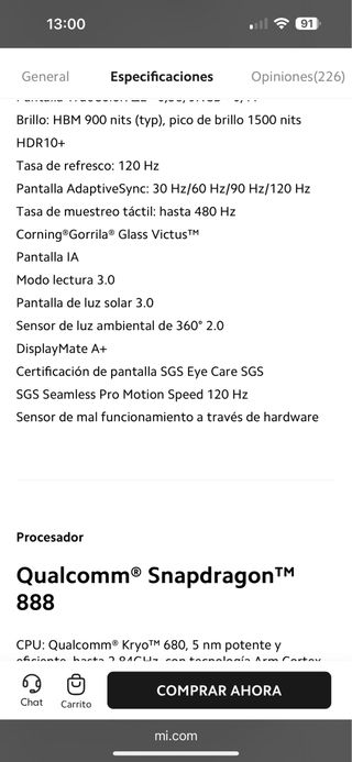 Xiaomi mi 11 5g 256gb