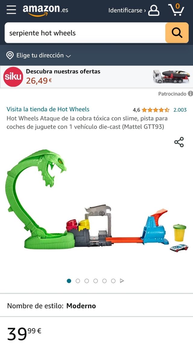 Hot Wheels cobra pista para coches