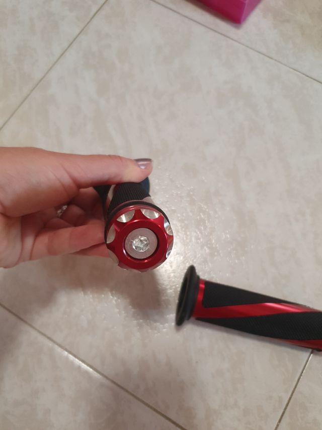 Puños moto rojo/negro