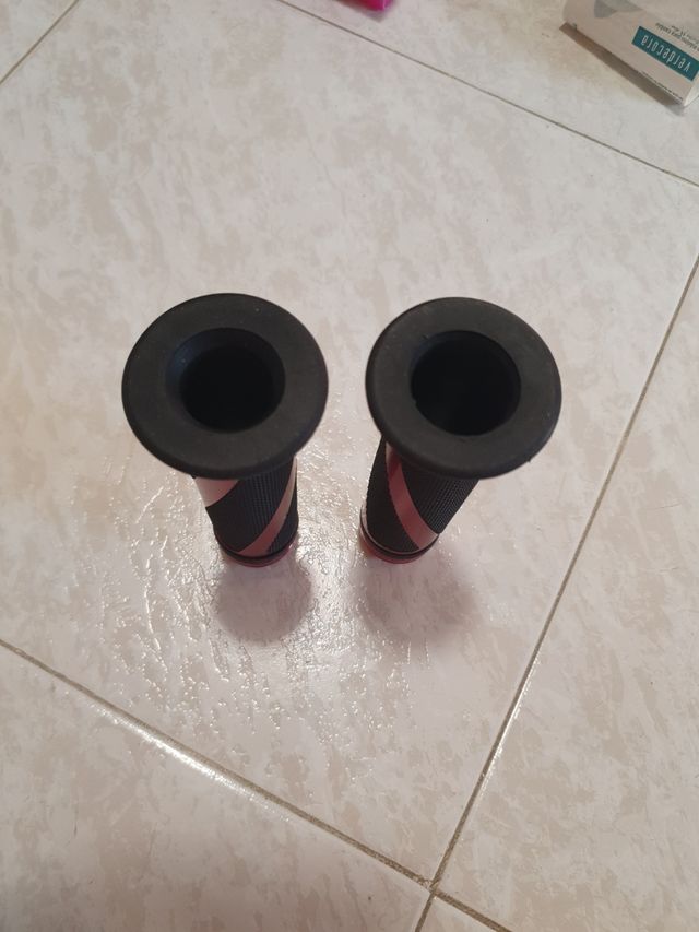 Puños moto rojo/negro