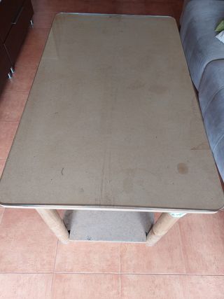 Mesa camilla rectangular con cristal 