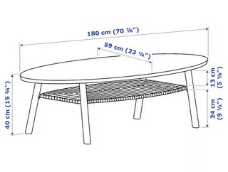 Mesa de centro en madera nogal