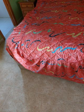 Colcha edredón cama 90 cm., forrada con guata