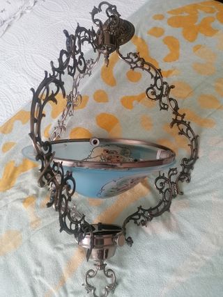 Lámpara plafon francesa pintada a mano