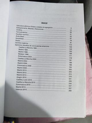 Temario oposición.  Física y quimica. Secundaria