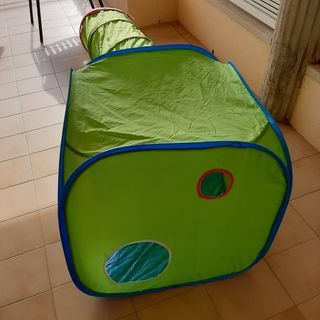 Tienda-casita y tunel de tela