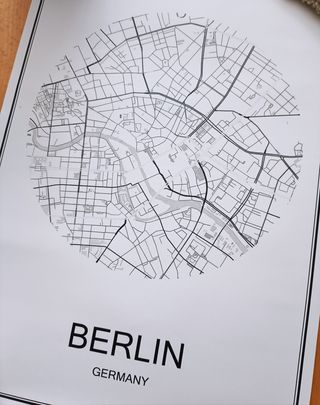 Lamina para enmarcar del mapa de Berlín 