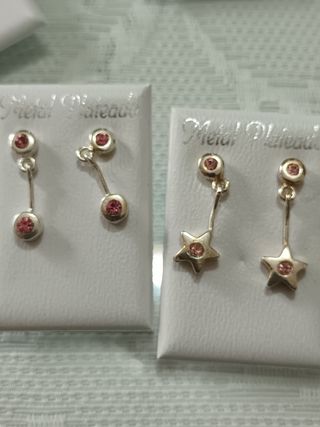 Pendientes metal plateado