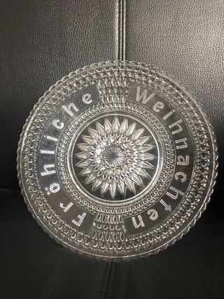 plato de cristal para Navidad 