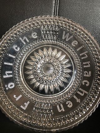 plato de cristal para Navidad 