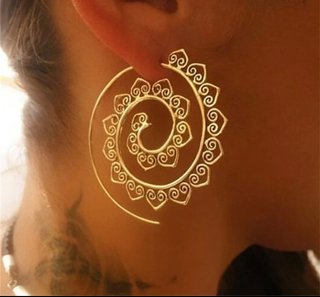 Lote x 3 pares de pendientes espiral loto hojas