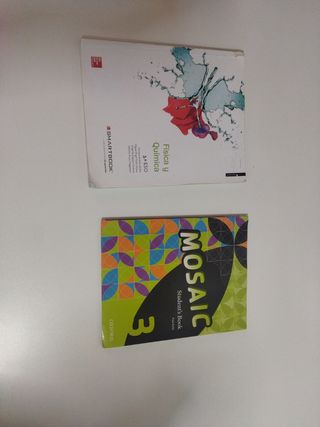 Libros de física y química e inglés 3ESO