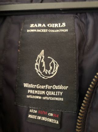 Plumas Zara azul S 