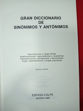 DICCIONARIO de SINÓNIMOS y ANTÓNIMOS