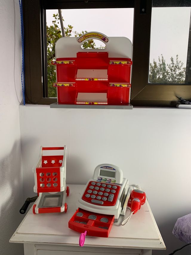 Caja registradora y supermercado.