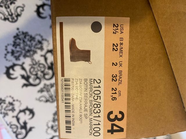 Botas piel niña ZARA talla 34