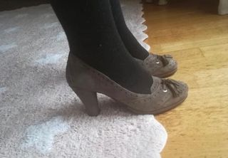 Zapatos tacon piel ante