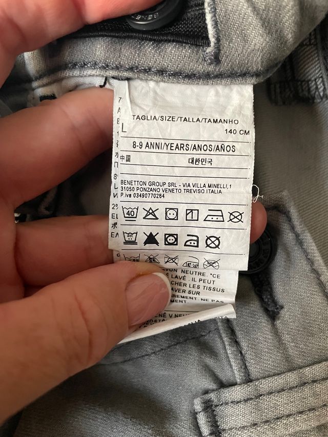 Vaqueros grises Benetton talla L 8-9 años
