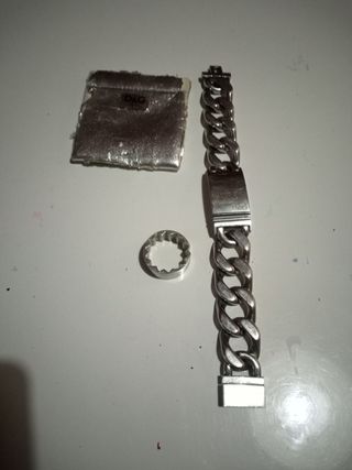Pulsera y anillo Dolce Gabanna caballero.