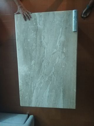 Mesa centro màrmol travertino doble capa